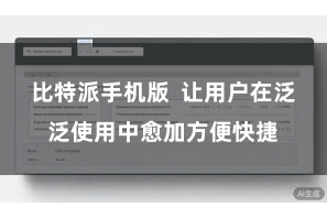 比特派手机版  让用户在泛泛使用中愈加方便快捷